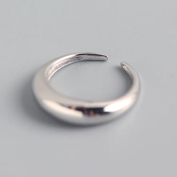 Simple Style Solid Color Sterling Silver Plating Rings