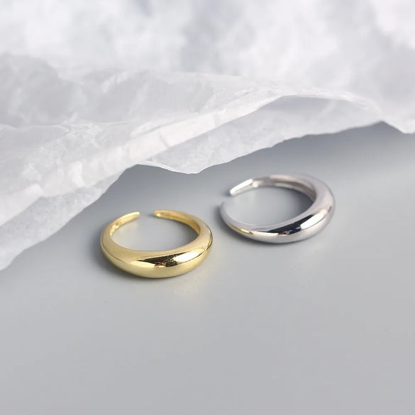 Simple Style Solid Color Sterling Silver Plating Rings