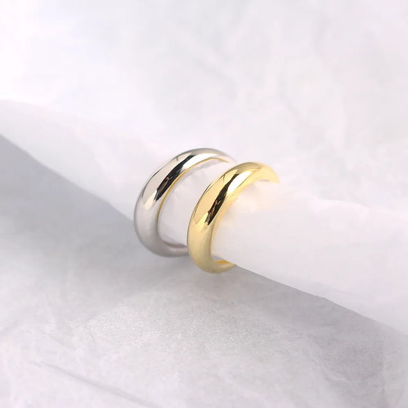 Simple Style Solid Color Sterling Silver Plating Rings