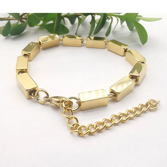 Simple Style Solid Color Titanium Steel Bracelets In Bulk