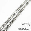 Simple Style Solid Color Titanium Steel Chain Men'S Necklace