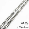 Simple Style Solid Color Titanium Steel Chain Men'S Necklace