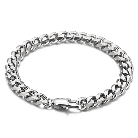 Simple Style Solid Color Titanium Steel Chain Unisex Bracelets