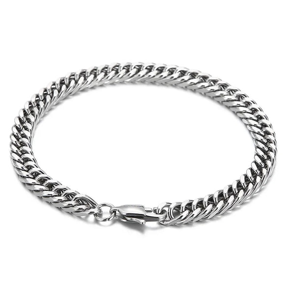 Simple Style Solid Color Titanium Steel Chain Unisex Bracelets