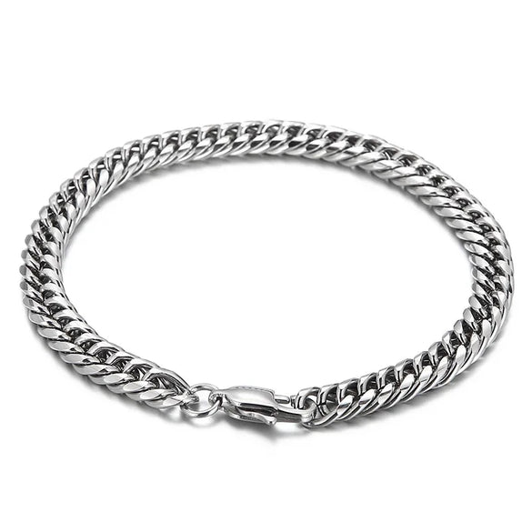 Simple Style Solid Color Titanium Steel Chain Unisex Bracelets