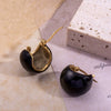 Simple Style Solid Color Titanium Steel Electroplated Smooth Women's Earrings