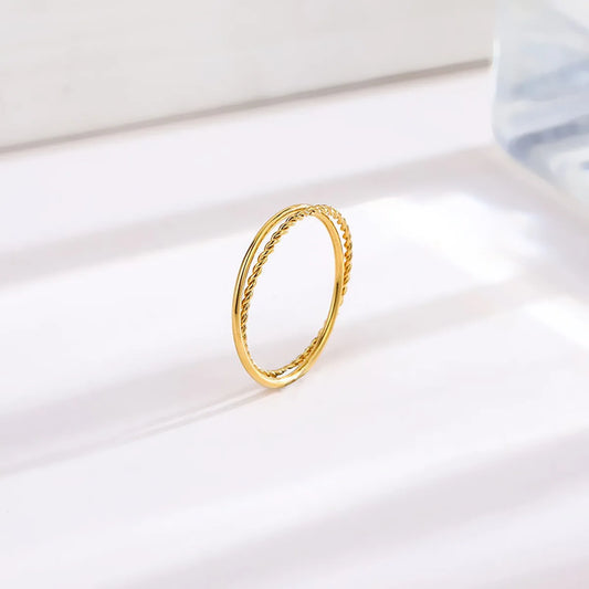 Stainless Steel 18K Gold Plated Simple Style Plating Solid Color Stainless Steel Rings