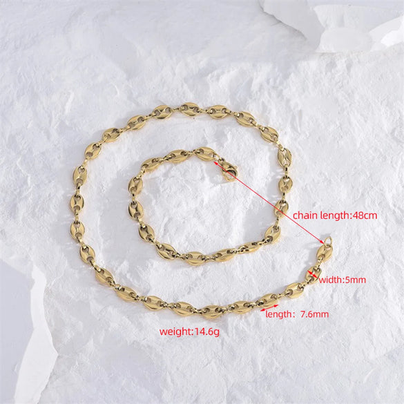 Simple Style Solid Color Titanium Steel Plating 18k Gold Plated Bracelets Necklace
