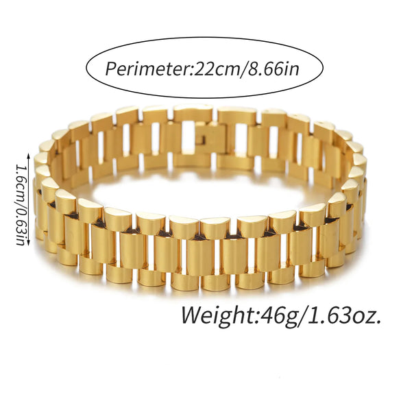 Simple Style Solid Color Titanium Steel Plating 18k Gold Plated Men'S Bangle