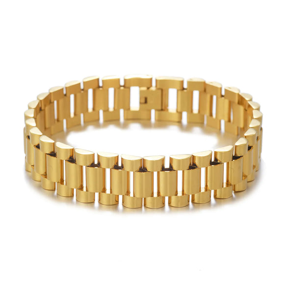 Simple Style Solid Color Titanium Steel Plating 18k Gold Plated Men'S Bangle