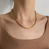 Wholesale Jewelry Simple Style Solid Color 304 Stainless Steel 18K Gold Plated Plating Necklace