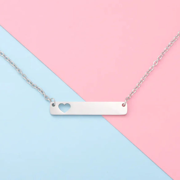 Wholesale Jewelry Simple Style Customization Laser Engraving Solid Color Titanium Steel 18K Gold Plated Plating Pendant Necklace