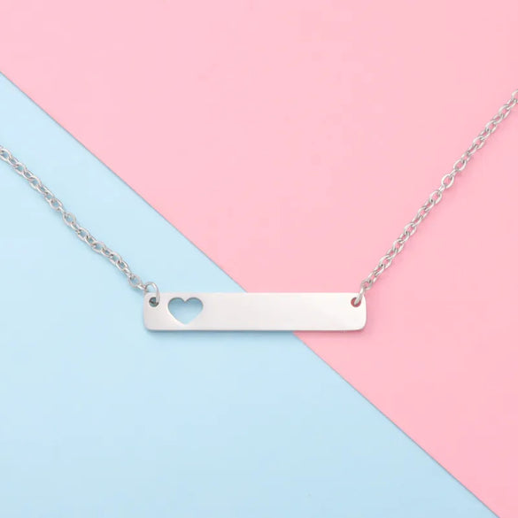 Wholesale Jewelry Simple Style Customization Laser Engraving Solid Color Titanium Steel 18K Gold Plated Plating Pendant Necklace