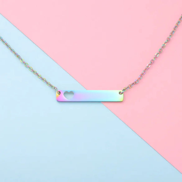 Wholesale Jewelry Simple Style Customization Laser Engraving Solid Color Titanium Steel 18K Gold Plated Plating Pendant Necklace