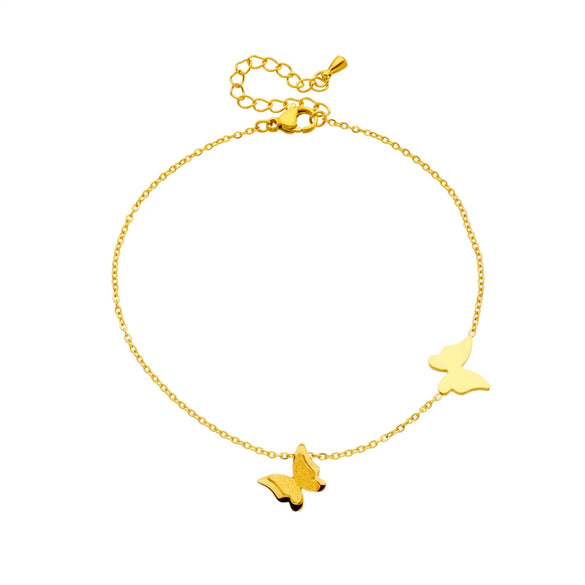 Simple Style Solid Color Titanium Steel Plating 18k Gold Plated Women's Anklet