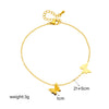 Simple Style Solid Color Titanium Steel Plating 18k Gold Plated Women's Anklet