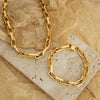 Wholesale Jewelry Simple Style Solid Color Titanium Steel 18K Gold Plated Plating Bracelets Necklace