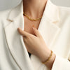 Simple Style Solid Color 304 Stainless Steel 18K Gold Plated Bracelets In Bulk