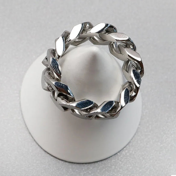 Simple Style Solid Color Titanium Steel Plating Chain Gold Plated Rings