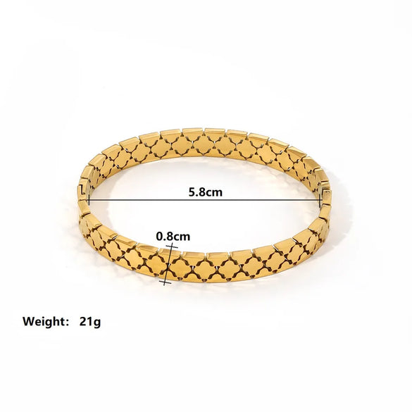 Simple Style Solid Color 304 Stainless Steel 18K Gold Plated Zircon Bangle In Bulk
