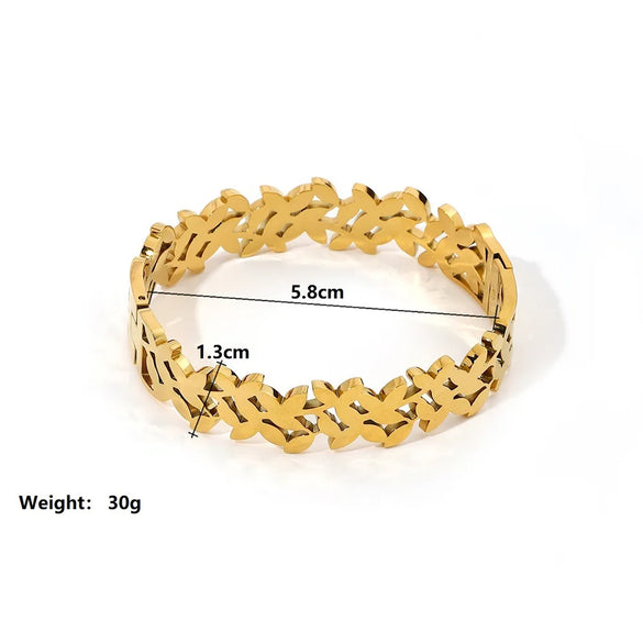 Simple Style Solid Color 304 Stainless Steel 18K Gold Plated Zircon Bangle In Bulk
