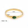 Simple Style Solid Color 304 Stainless Steel 18K Gold Plated Zircon Bangle In Bulk