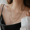 Simple Style Solid Color Titanium Steel Plating Gold Plated Layered Necklaces