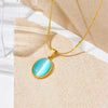 Titanium Steel 18K Gold Plated Simple Style Plating Solid Color Acrylic Pendant Necklace