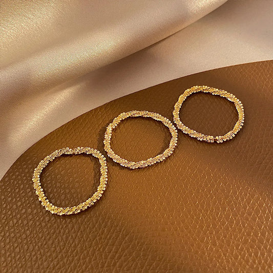 Simple Style Solid Color Stainless Steel Plating Gold Plated Rings