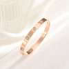 Simple Style Solid Color Titanium Steel Plating Inlay Rhinestones Bangle