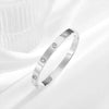 Simple Style Solid Color Titanium Steel Plating Inlay Rhinestones Bangle