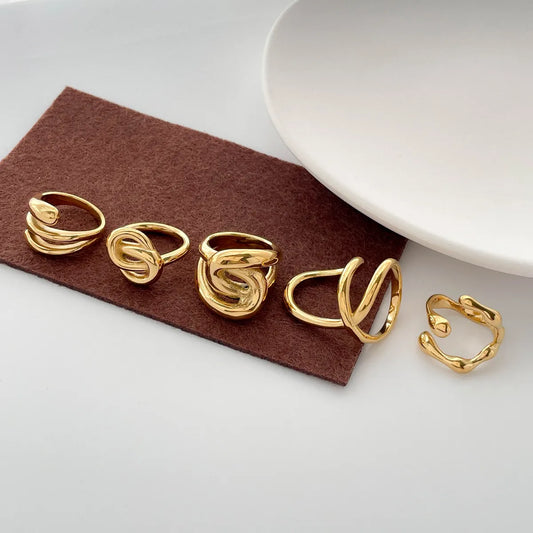 Simple Style Solid Color Stainless Steel Plating Rings