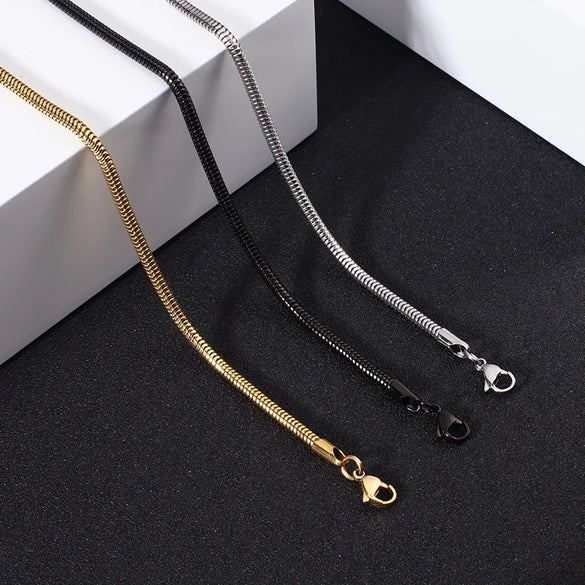 Simple Style Solid Color Titanium Steel Plating Unisex Necklace