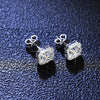 Simple Style Square Sterling Silver Moissanite Zircon Ear Studs In Bulk