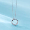 Simple Style Square Sterling Silver Plating Inlay Zircon Pendant Necklace