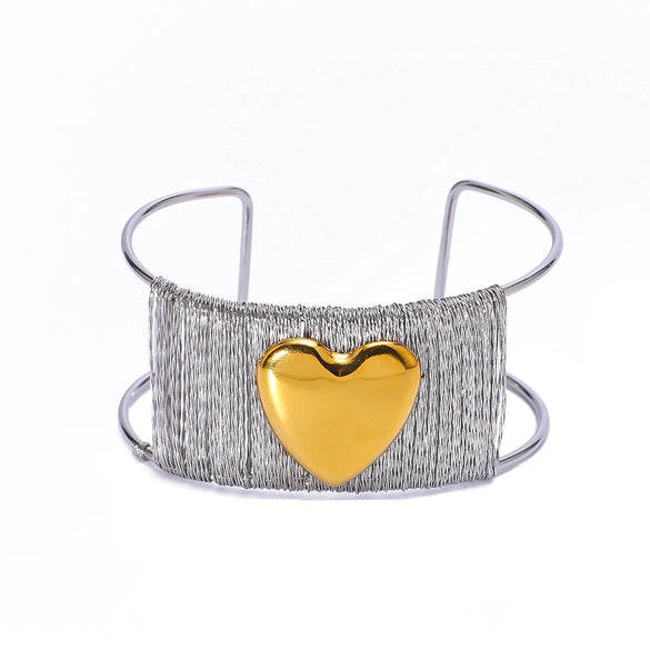 Simple Style Stainless Steel 18K Gold Plated Love Bracelet For Women With 18K Furnace Vacuum Plating