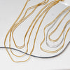 Simple Style Stainless Steel Snake Chain Necklace Pvd Electroplated Gold Square Snake Bone Multi Layer Stacked Geometric Style Sweater Chain For Women