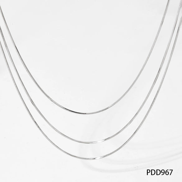 Simple Style Stainless Steel Snake Chain Necklace Pvd Electroplated Gold Square Snake Bone Multi Layer Stacked Geometric Style Sweater Chain For Women
