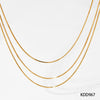 Simple Style Stainless Steel Snake Chain Necklace Pvd Electroplated Gold Square Snake Bone Multi Layer Stacked Geometric Style Sweater Chain For Women