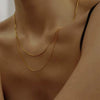 Simple Style Stainless Steel Snake Chain Necklace Pvd Electroplated Gold Square Snake Bone Multi Layer Stacked Geometric Style Sweater Chain For Women