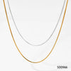 Simple Style Stainless Steel Snake Chain Necklace Pvd Electroplated Gold Square Snake Bone Multi Layer Stacked Geometric Style Sweater Chain For Women