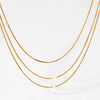 Simple Style Stainless Steel Snake Chain Necklace Pvd Electroplated Gold Square Snake Bone Multi Layer Stacked Geometric Style Sweater Chain For Women