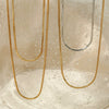 Simple Style Stainless Steel Snake Chain Necklace Pvd Electroplated Gold Square Snake Bone Multi Layer Stacked Geometric Style Sweater Chain For Women