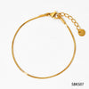 Simple Style Stainless Steel Snake Chain Necklace Pvd Electroplated Gold Square Snake Bone Multi Layer Stacked Geometric Style Sweater Chain For Women
