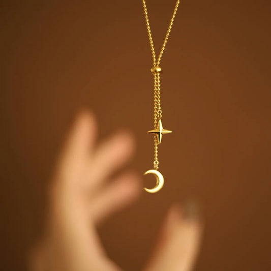 Simple Style Star Moon Stainless Steel Plating Pendant Necklace 1 Piece