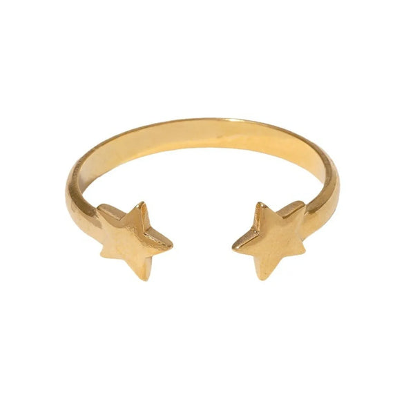 Simple Style Star Stainless Steel Plating Open Rings