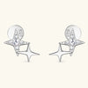 Simple Style Star Sterling Silver Gra Plating Inlay Moissanite Ear Studs