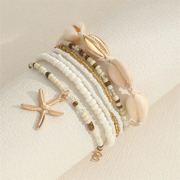 Simple Style Starfish Alloy Beaded Women'S Bracelets
