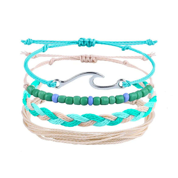 Simple Style Starfish Flower Mixed Materials Braid Women'S Bracelets