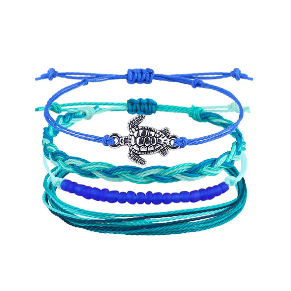 Simple Style Starfish Flower Mixed Materials Braid Women'S Bracelets
